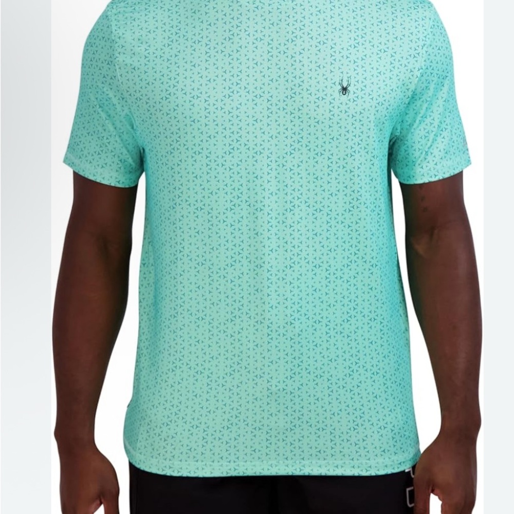 Spyder Men's Teal Patterned Short Sleeve Tee bundle of 2 XXL